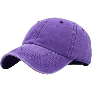 Unisex Purple Pigment Dyed 100% Cotton Adjustable Classic Baseball Plain Dad Hat